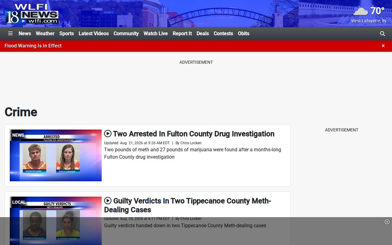 WLFI Tippecanoe County crime news and arrest coverage