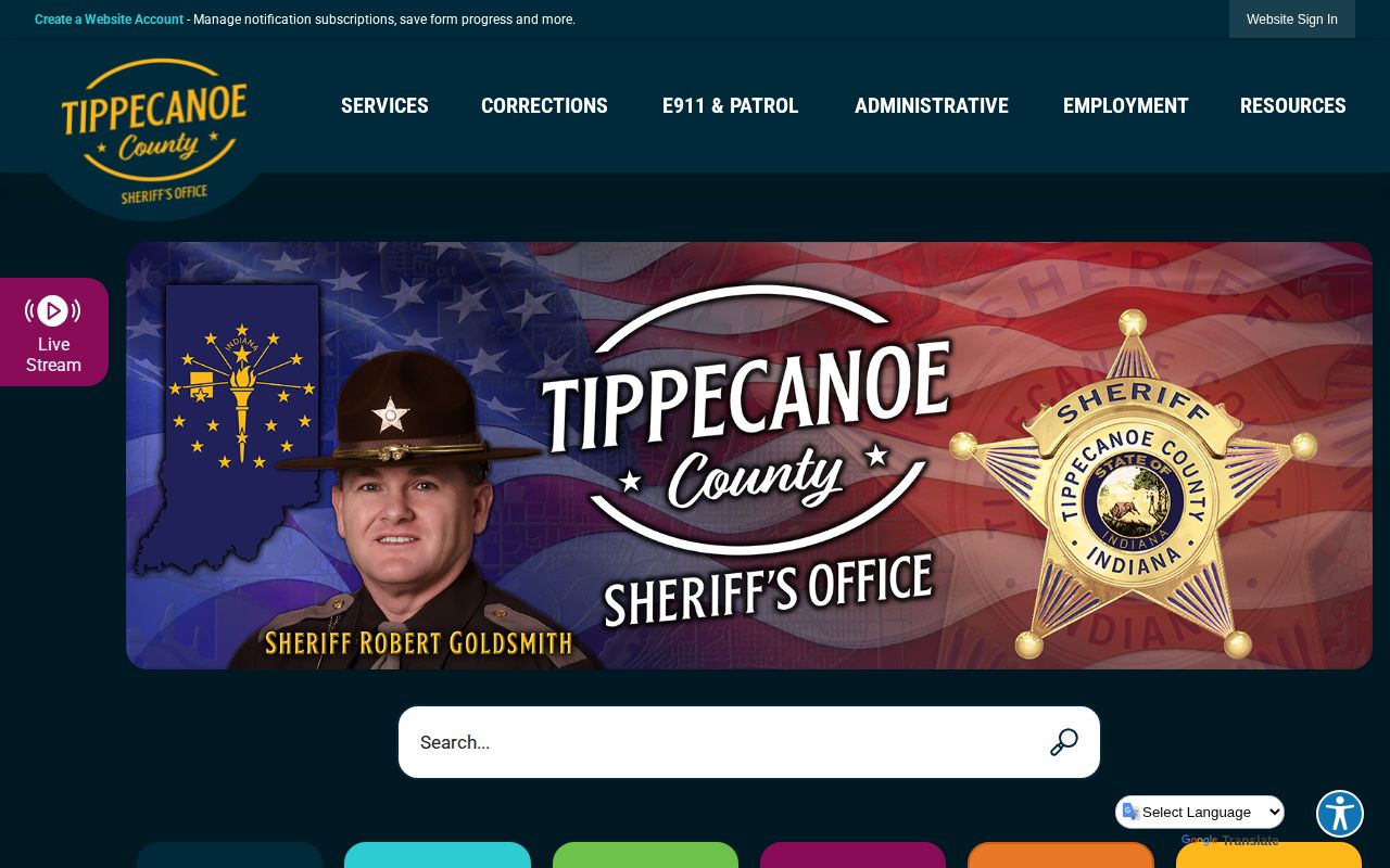 Tippecanoe County Sheriff's Office booking and jail records page